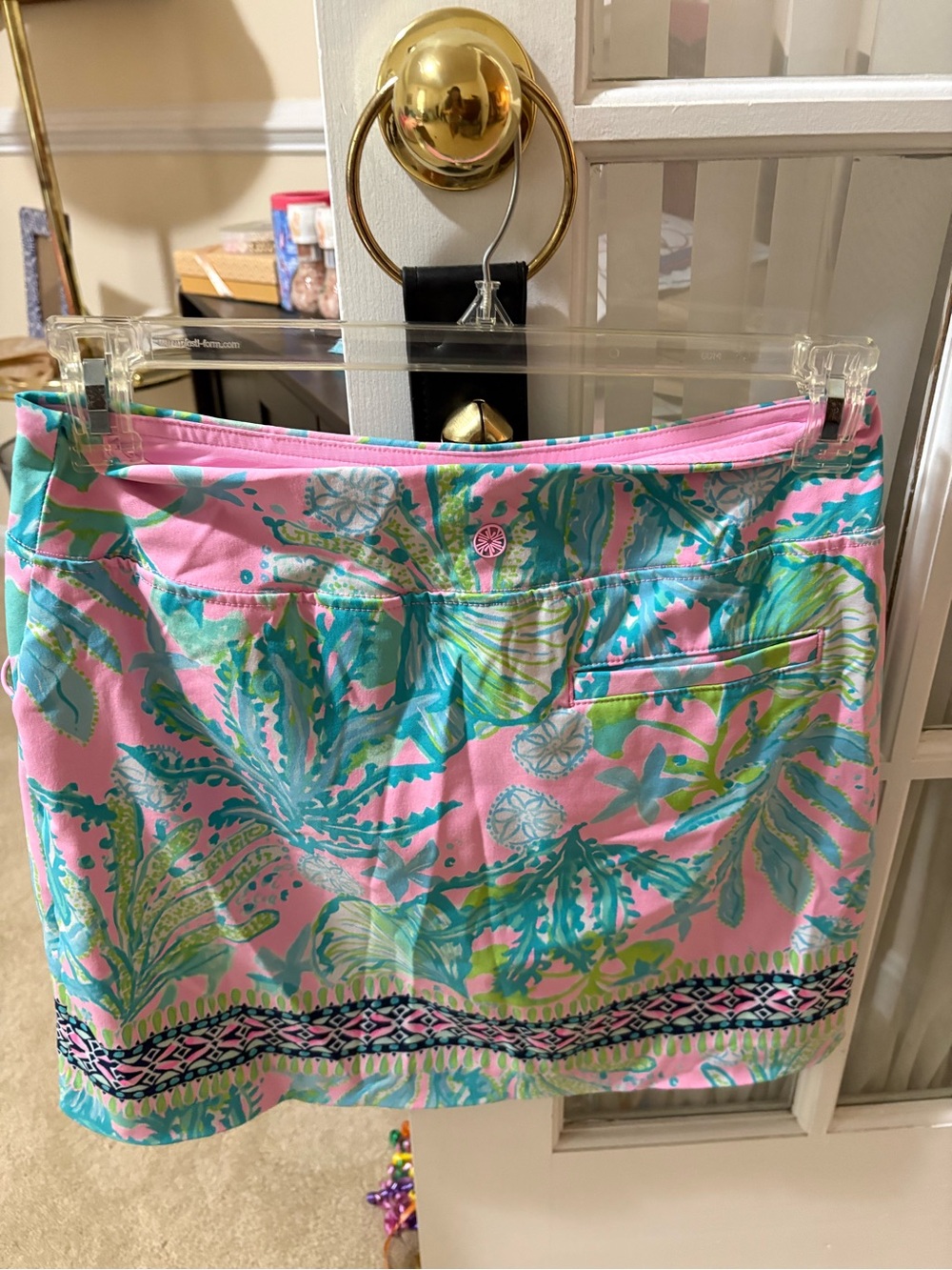 Lilly Pulitzer Luxletic Pink Tropical Print Mini Skort - Picture 6 of 11